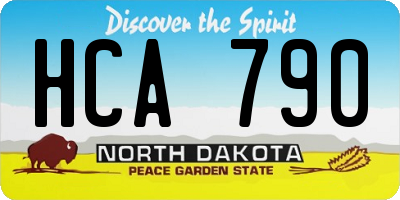 ND license plate HCA790