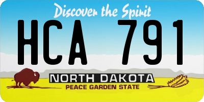 ND license plate HCA791