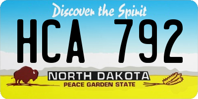 ND license plate HCA792