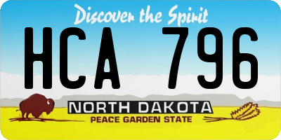 ND license plate HCA796