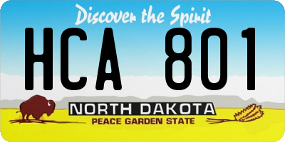 ND license plate HCA801