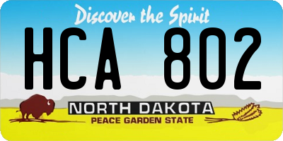 ND license plate HCA802