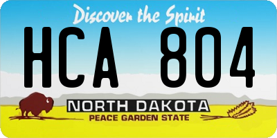 ND license plate HCA804