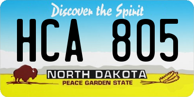 ND license plate HCA805