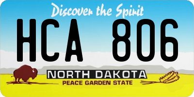 ND license plate HCA806