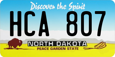 ND license plate HCA807