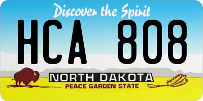 ND license plate HCA808