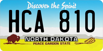 ND license plate HCA810