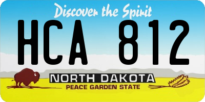 ND license plate HCA812