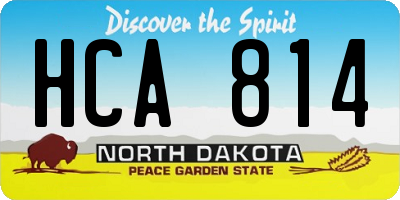 ND license plate HCA814