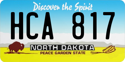 ND license plate HCA817