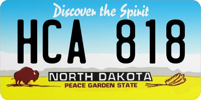 ND license plate HCA818