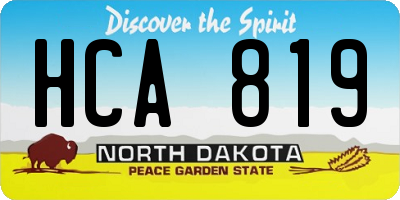 ND license plate HCA819