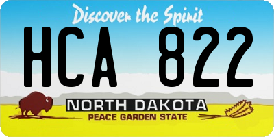 ND license plate HCA822