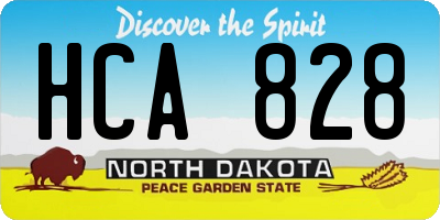 ND license plate HCA828