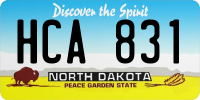 ND license plate HCA831