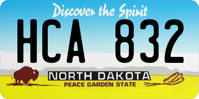 ND license plate HCA832