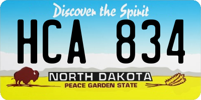 ND license plate HCA834