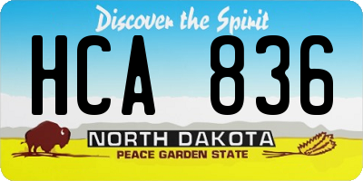 ND license plate HCA836