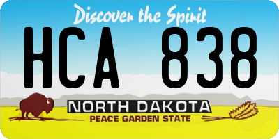 ND license plate HCA838