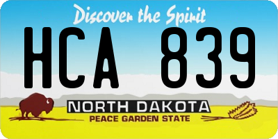 ND license plate HCA839