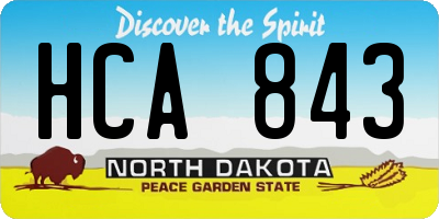 ND license plate HCA843