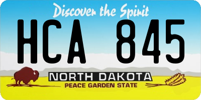 ND license plate HCA845