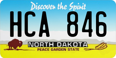 ND license plate HCA846