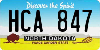 ND license plate HCA847