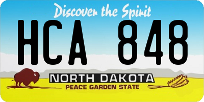 ND license plate HCA848