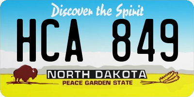 ND license plate HCA849