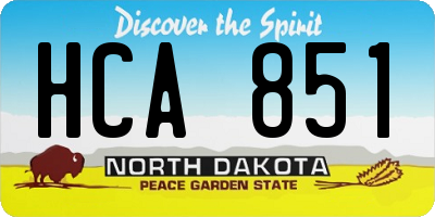 ND license plate HCA851