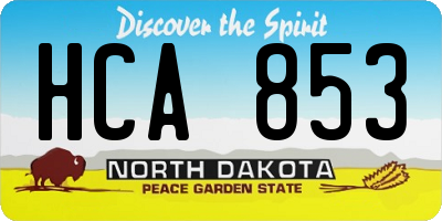 ND license plate HCA853