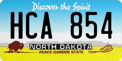 ND license plate HCA854