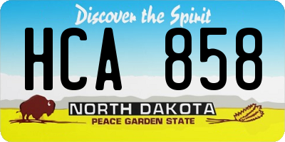 ND license plate HCA858