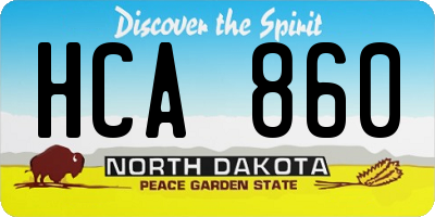 ND license plate HCA860