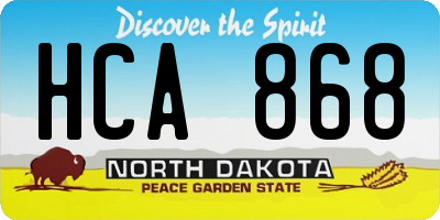 ND license plate HCA868