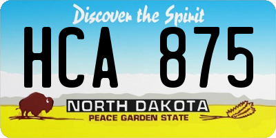 ND license plate HCA875