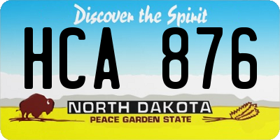 ND license plate HCA876