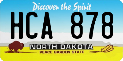 ND license plate HCA878