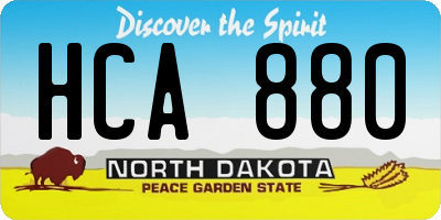 ND license plate HCA880