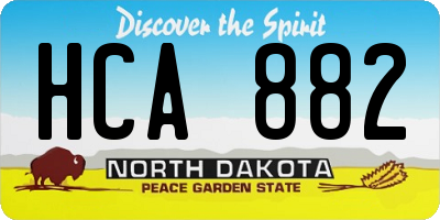 ND license plate HCA882