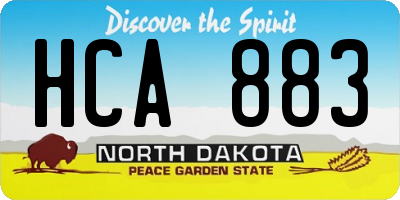 ND license plate HCA883