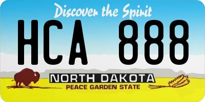 ND license plate HCA888