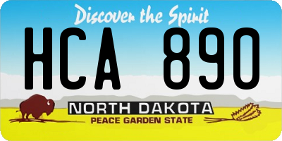 ND license plate HCA890