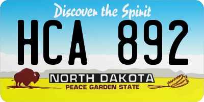 ND license plate HCA892