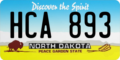 ND license plate HCA893