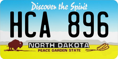 ND license plate HCA896