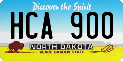 ND license plate HCA900