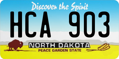 ND license plate HCA903